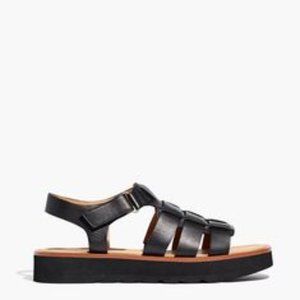 Madewell Lugsole Fisherman Sandals Size 7.5 Black NEW IN BOX